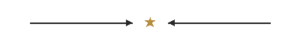 Black arrows pointing inward toward a gold star in the center with a thin horizontal line on a light background.