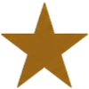 A simple, solid brown five-pointed star on a white background.